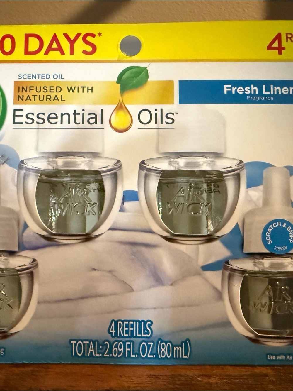 Air Wick Fresh Linen Essential Oil Refills - White (4 Pack)